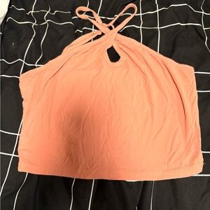 Coral Halter Neck Women's Top